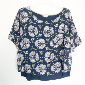 Meadow Rue Anthro Graphic Floral Blouse Small
